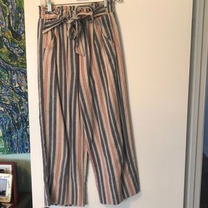 Paperbag linen 7/8ths pants